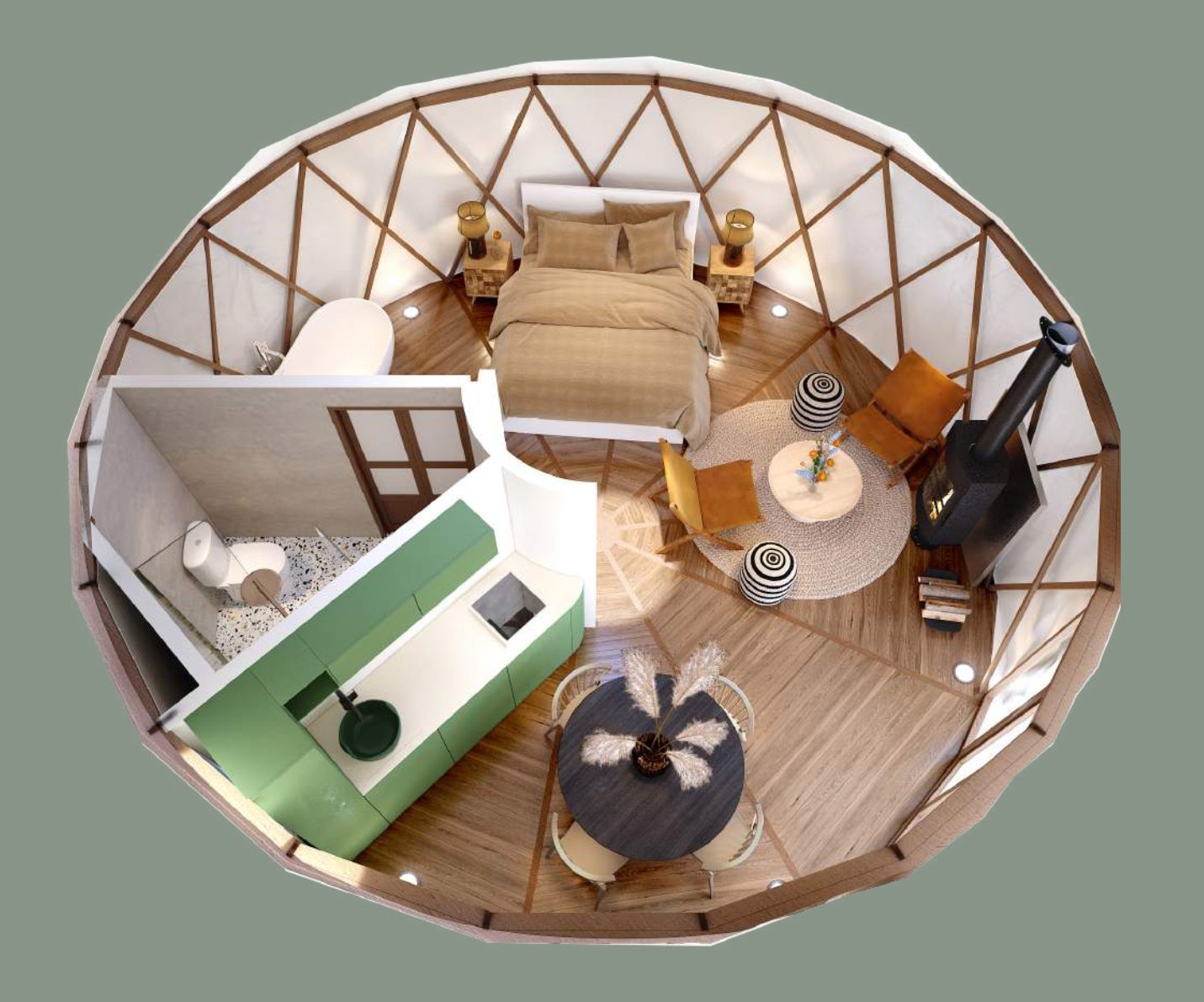 Yurt village overview